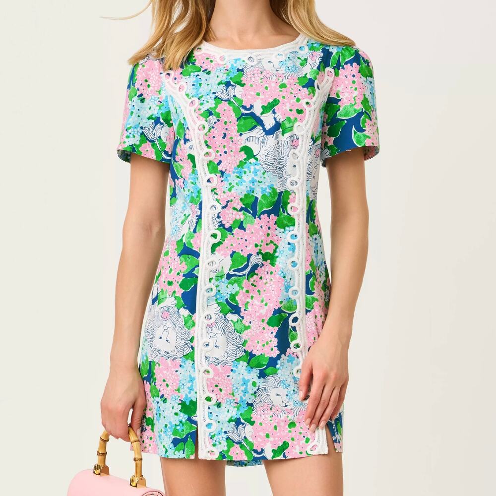 Lilly Pulitzer Salem Shift Floral Romper Dress Starlight Navy Size 8 021155 $228